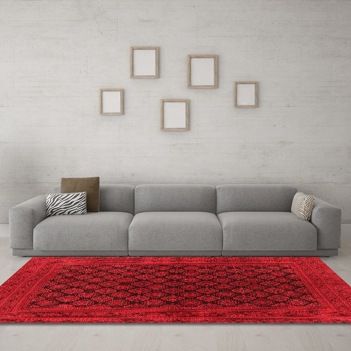 Industrial Red Washable Rugs