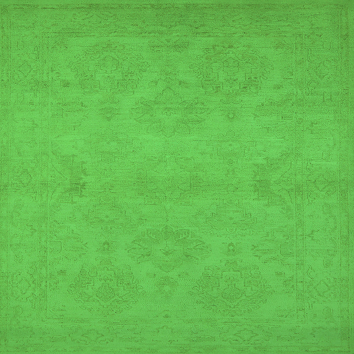 Square Machine Washable Oriental Green Industrial Area Rugs, wshurb1103grn
