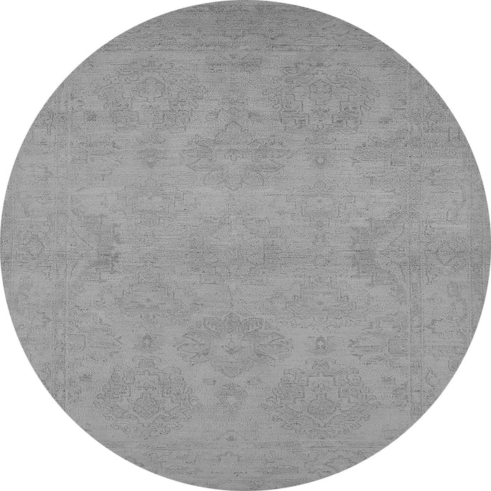 Round Oriental Gray Industrial Rug, urb1103gry