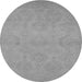 Round Oriental Gray Industrial Rug, urb1103gry