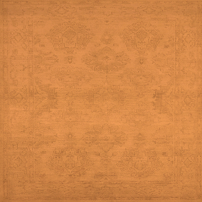 Square Machine Washable Oriental Orange Industrial Area Rugs, wshurb1103org