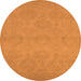 Round Oriental Orange Industrial Rug, urb1103org