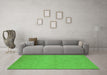 Machine Washable Oriental Green Industrial Area Rugs in a Living Room,, wshurb1103grn