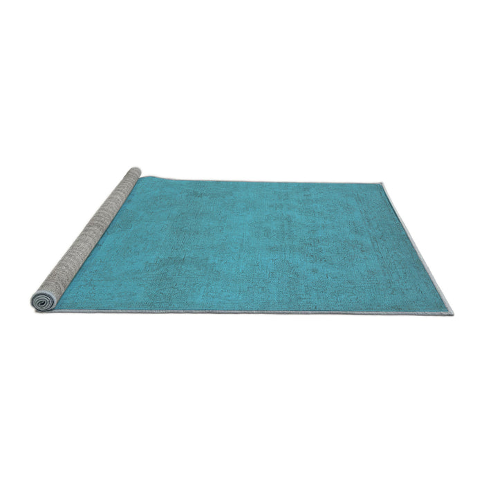 Sideview of Machine Washable Oriental Light Blue Industrial Rug, wshurb1103lblu