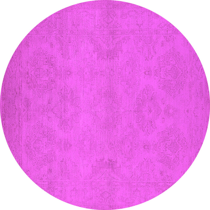 Round Oriental Pink Industrial Rug, urb1103pnk