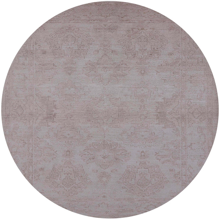 Round Machine Washable Industrial Modern Rosy Brown Pink Rug, wshurb1103