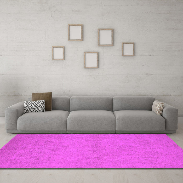 Machine Washable Oriental Pink Industrial Rug in a Living Room, wshurb1103pnk