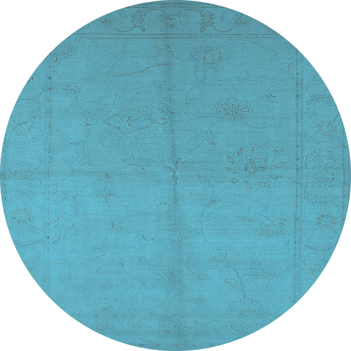 Round Oriental Light Blue Industrial Rug, urb1104lblu