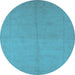 Round Oriental Light Blue Industrial Rug, urb1104lblu