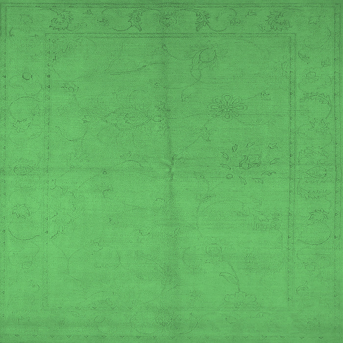 Square Oriental Emerald Green Industrial Rug, urb1104emgrn