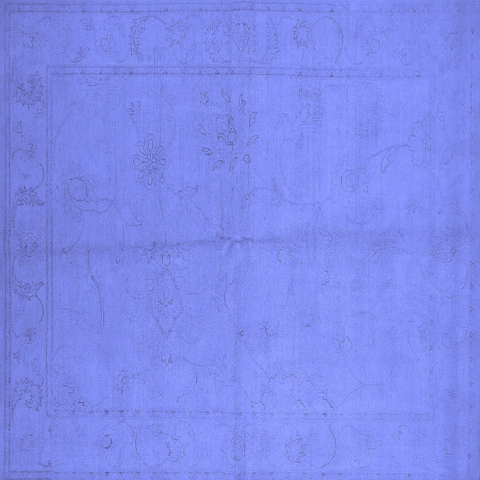 Square Machine Washable Oriental Blue Industrial Rug, wshurb1104blu