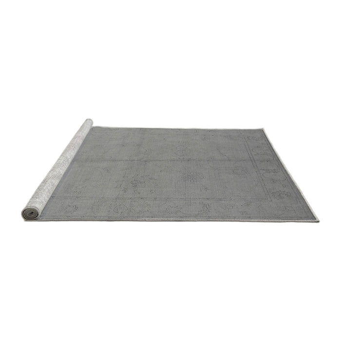 Sideview of Machine Washable Oriental Gray Industrial Rug, wshurb1104gry