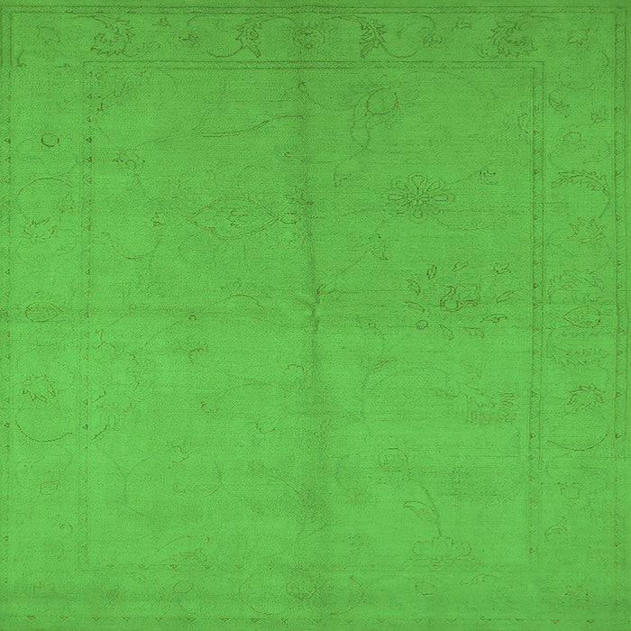 Square Machine Washable Oriental Green Industrial Area Rugs, wshurb1104grn