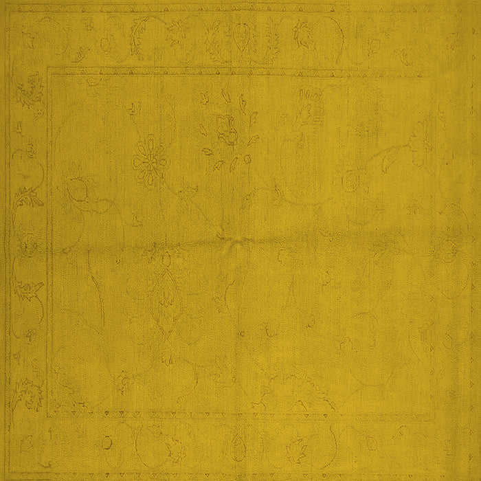 Square Oriental Yellow Industrial Rug, urb1104yw
