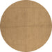 Round Oriental Brown Industrial Rug, urb1104brn