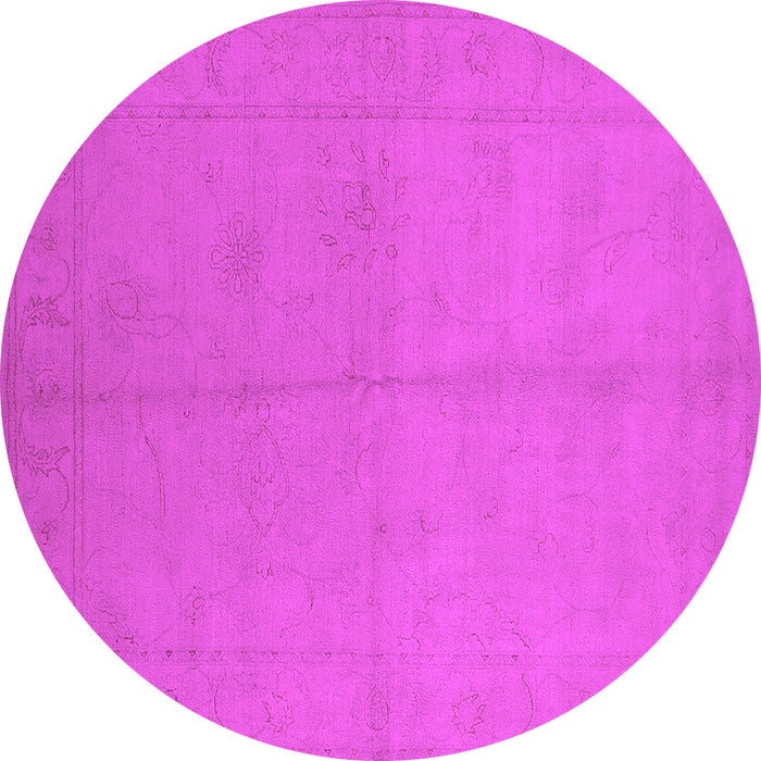 Round Oriental Pink Industrial Rug, urb1104pnk