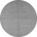 Round Oriental Gray Industrial Rug, urb1104gry