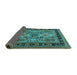 Sideview of Oriental Turquoise Industrial Rug, urb1105turq