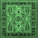 Square Machine Washable Oriental Emerald Green Industrial Area Rugs, wshurb1105emgrn