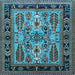 Square Oriental Light Blue Industrial Rug, urb1105lblu