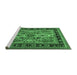 Sideview of Machine Washable Oriental Emerald Green Industrial Area Rugs, wshurb1105emgrn