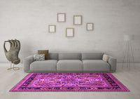 Machine Washable Oriental Pink Industrial Rug, wshurb1105pnk