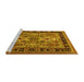 Sideview of Machine Washable Oriental Yellow Industrial Rug, wshurb1105yw