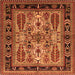 Square Oriental Orange Industrial Rug, urb1105org