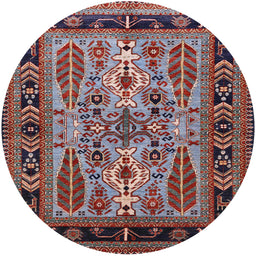 Round Machine Washable Industrial Modern Rosy Brown Pink Rug, wshurb1105