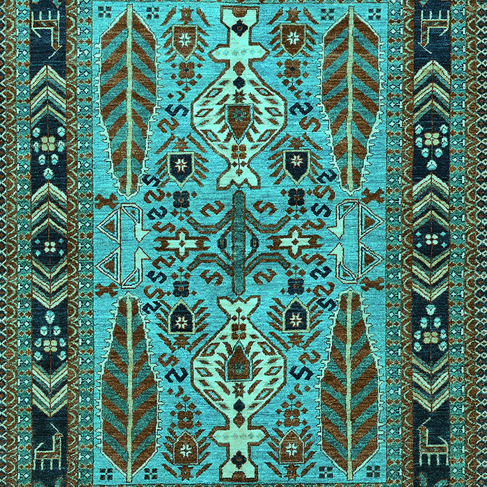 Machine Washable Oriental Turquoise Industrial Area Rugs, wshurb1105turq