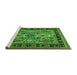 Sideview of Machine Washable Oriental Green Industrial Area Rugs, wshurb1105grn