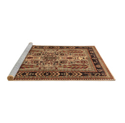 Sideview of Machine Washable Oriental Brown Industrial Rug, wshurb1105brn