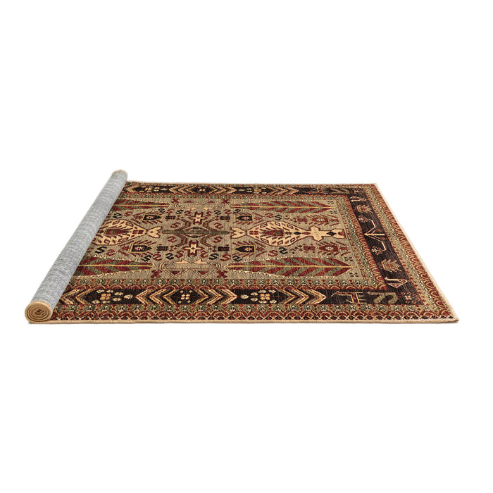 Sideview of Machine Washable Oriental Brown Industrial Rug, wshurb1105brn