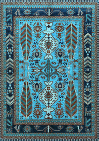 Oriental Light Blue Industrial Rug, urb1105lblu