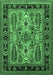 Machine Washable Oriental Emerald Green Industrial Area Rugs, wshurb1105emgrn