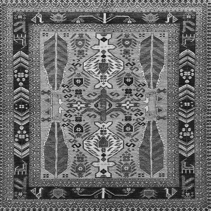 Square Machine Washable Oriental Gray Industrial Rug, wshurb1105gry