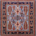 Square Mid-Century Modern Rosy Brown Pink Oriental Rug, urb1105