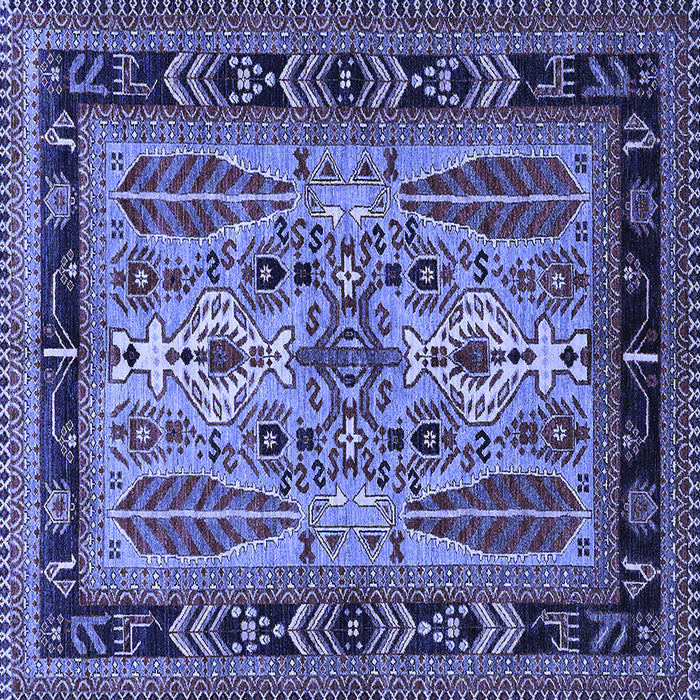Square Oriental Blue Industrial Rug, urb1105blu