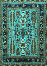 Oriental Turquoise Industrial Rug, urb1105turq