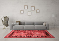 Machine Washable Oriental Red Industrial Rug, wshurb1105red