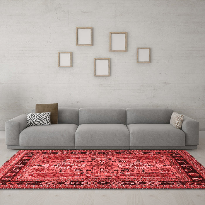 Industrial Red Washable Rugs