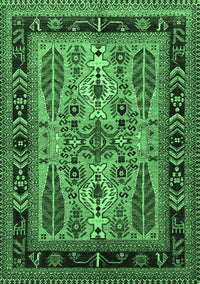 Oriental Emerald Green Industrial Rug, urb1105emgrn