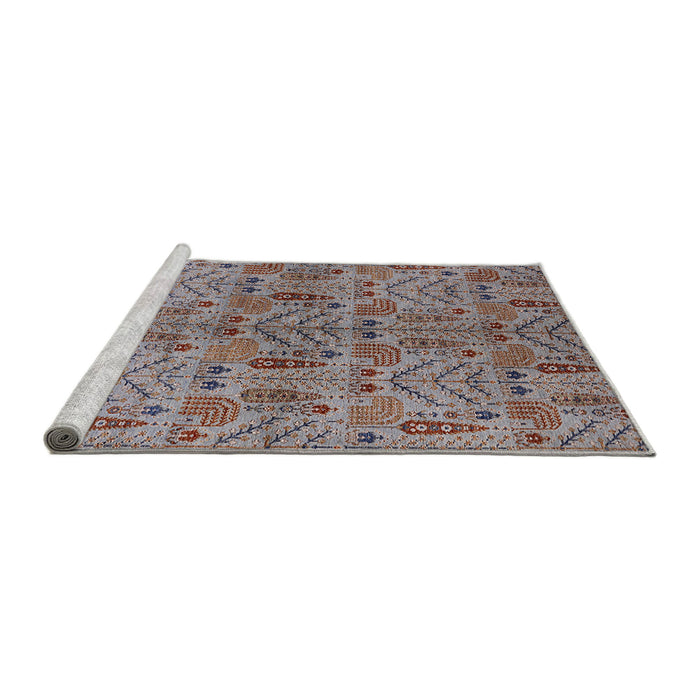 Sideview of Machine Washable Industrial Modern Chestnut Brown Rug, wshurb1106