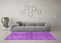 Machine Washable Oriental Purple Industrial Rug, wshurb1106pur