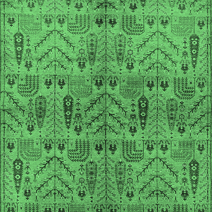 Machine Washable Oriental Emerald Green Industrial Area Rugs, wshurb1106emgrn