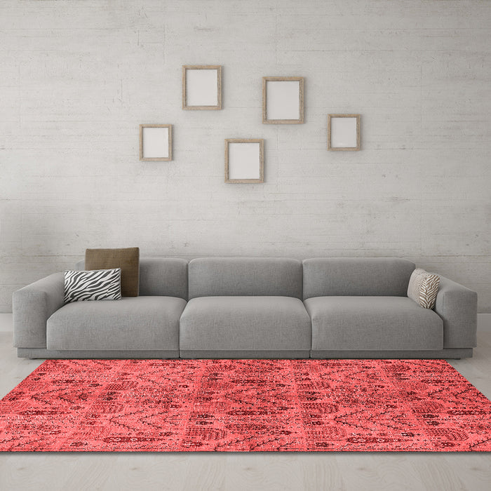 Industrial Red Washable Rugs