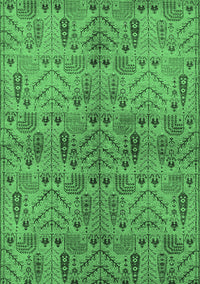 Oriental Emerald Green Industrial Rug, urb1106emgrn