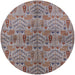 Round Mid-Century Modern Chestnut Brown Oriental Rug, urb1106