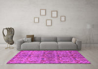 Machine Washable Oriental Pink Industrial Rug, wshurb1106pnk