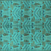 Square Oriental Turquoise Industrial Rug, urb1106turq